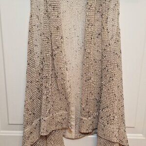 Keren Hart ~ Open Weave ~ Black & Cream Drapery Style Vest ~ One Size